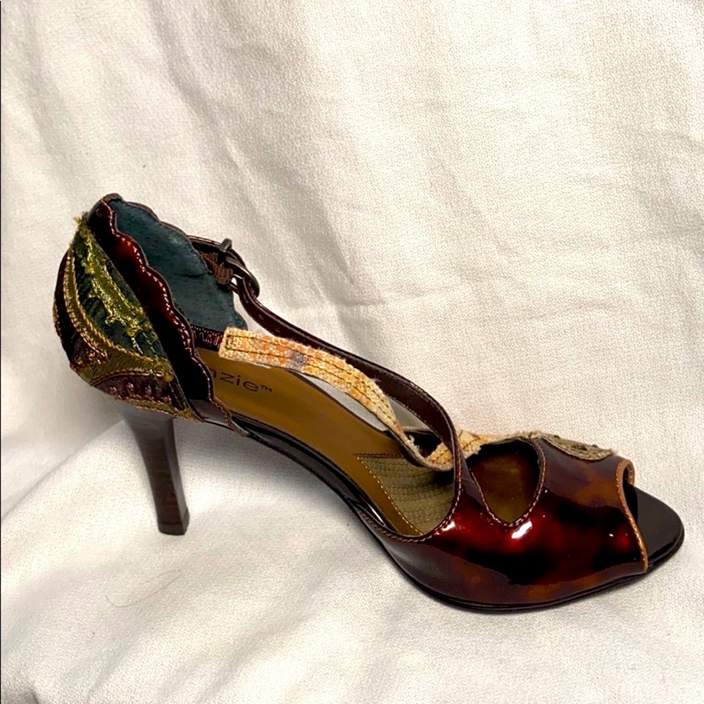 Kenzie bronze brown patent Lalipuna heel 6
